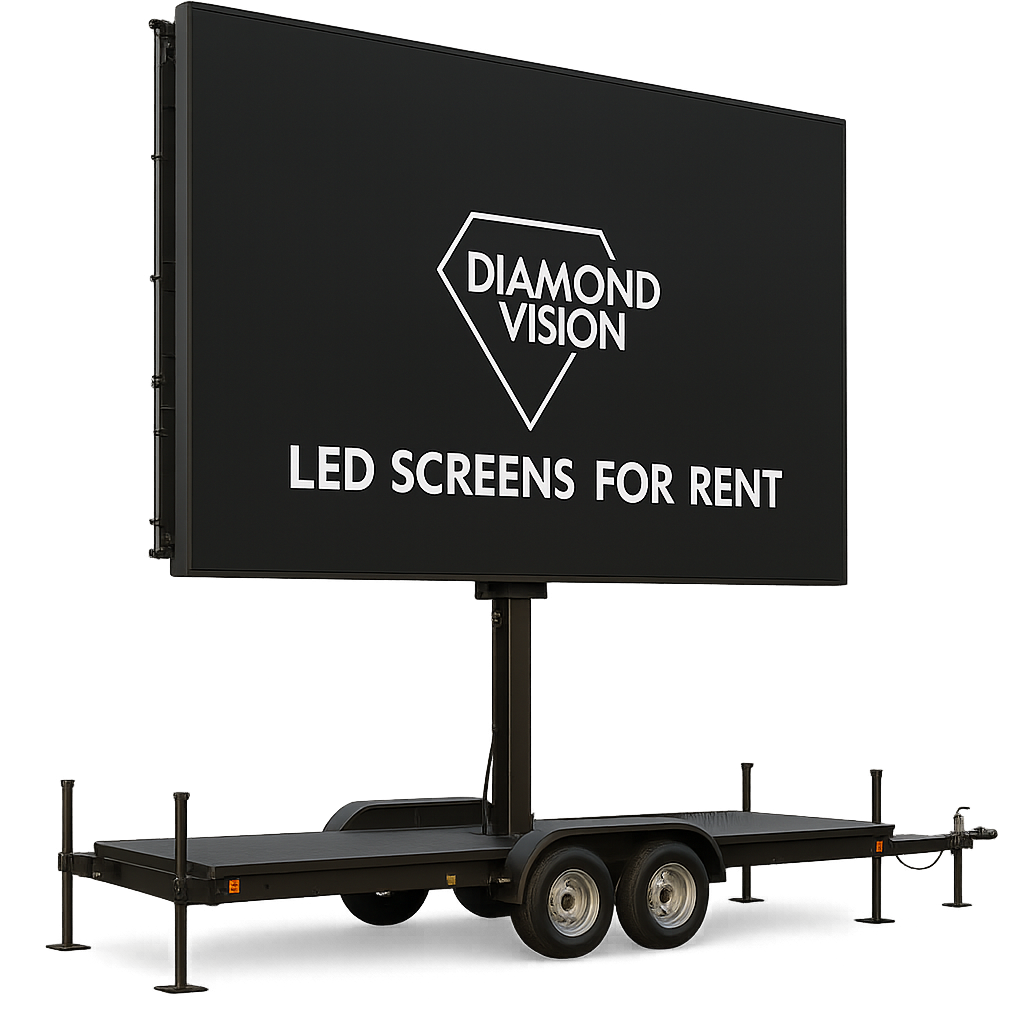 Mobile LED-Wand von Diamond Vision auf einem fahrbaren Aufbau